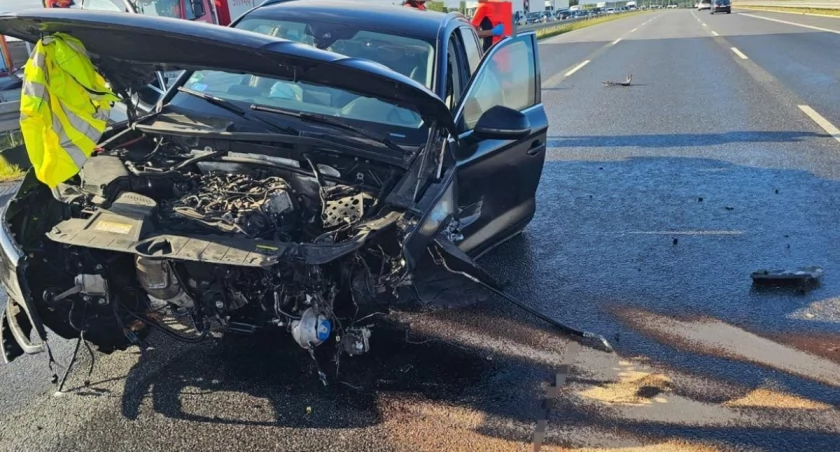Na zdjęciu: Audi Q5 po wypadku