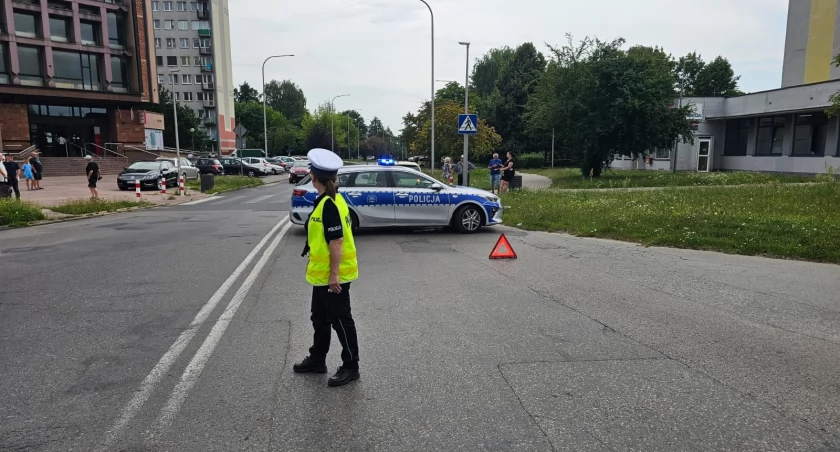 Na zdjęciu: Miejsce, w którym doszło do potrącenia, fot. KPP Radomsko