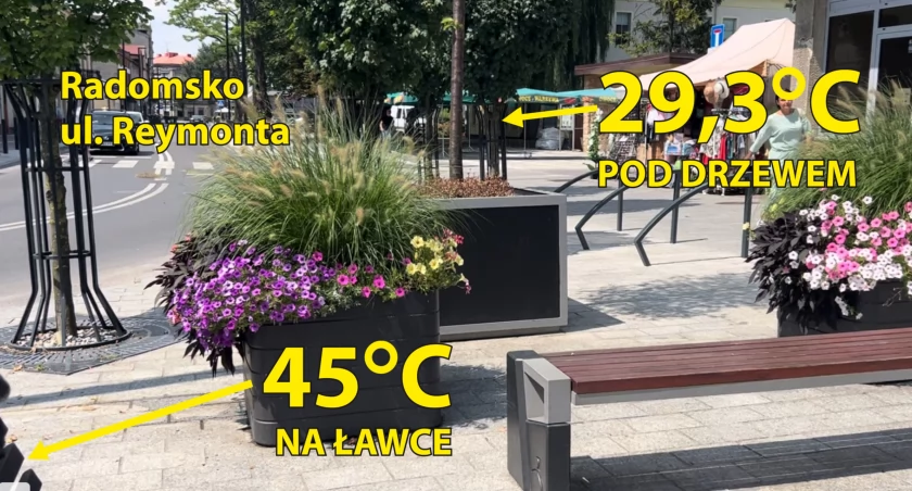 Na zdjęciu temperatury zmierzone w poniedziałek 22 lipca po godz. 13.