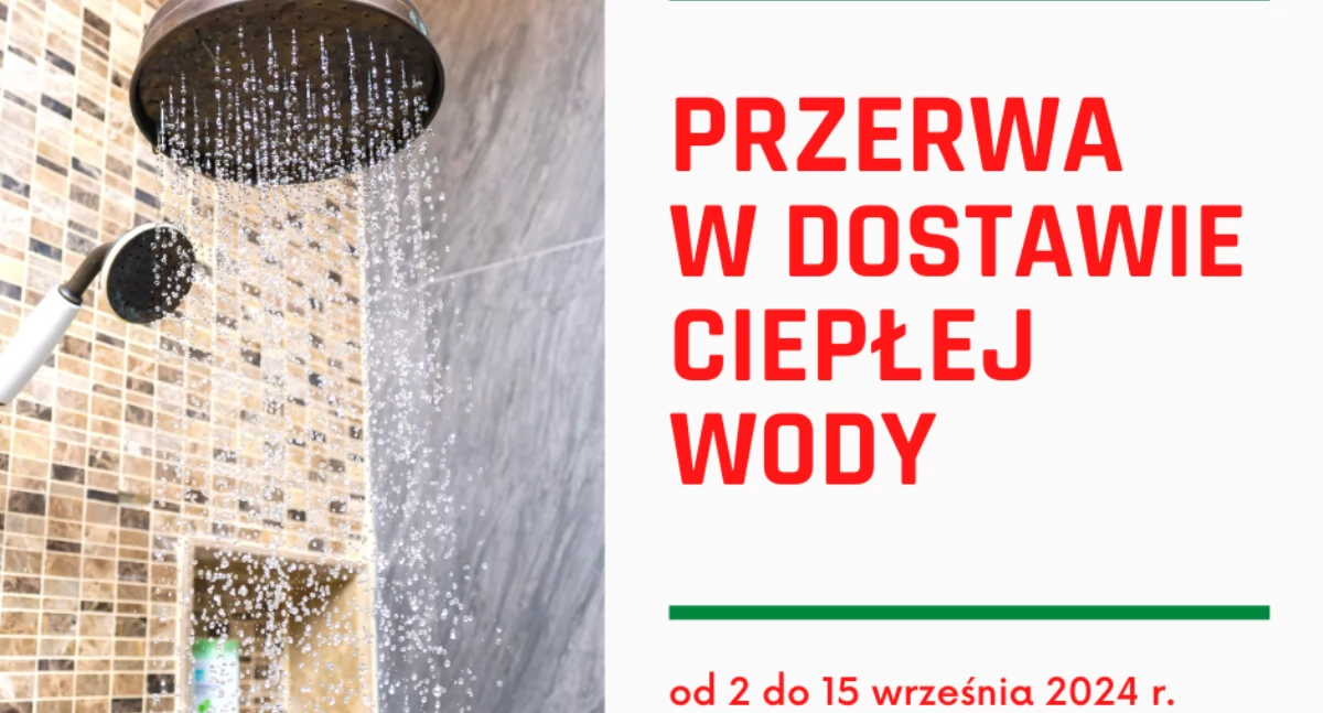 Na zdjęciu informacja o przerwie w dostawie ciepłej wody, fot. PGK Radomsko