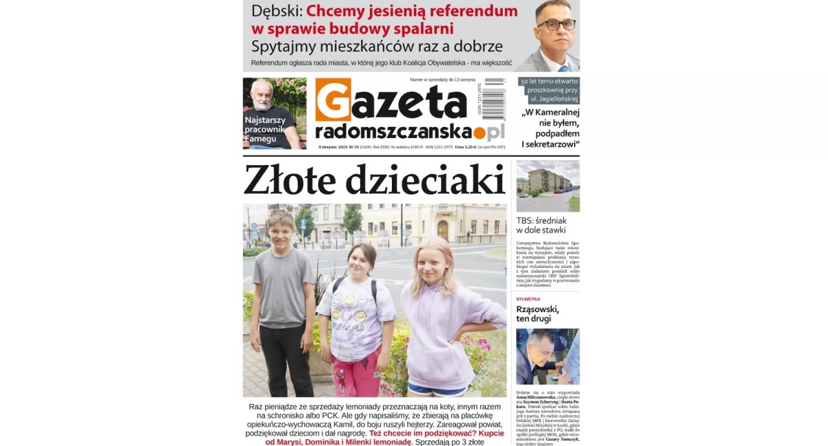 Na zdjęciu wydanie Gazety Radomszczańskiej z 8 sierpnia 2024