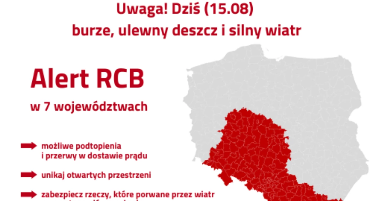 Na zdjęciu mapa zagrożonych terenów