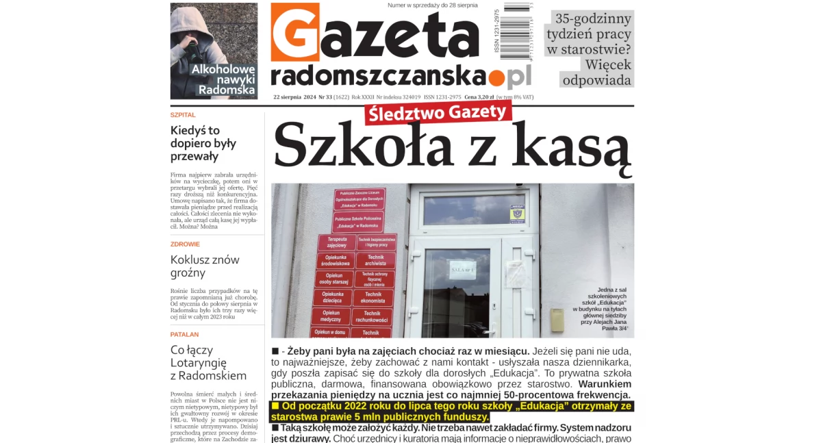 Na zdjęciu: Okładka nowego wydania Gazety Radomszczańskiej