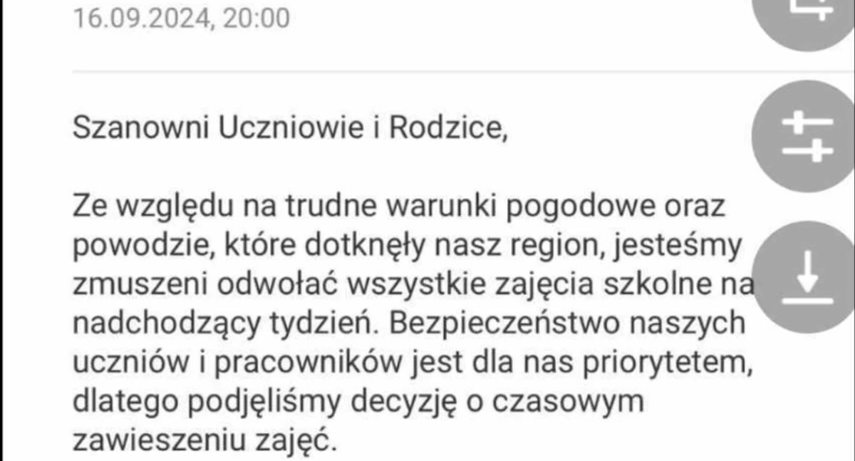Na zdjęciu: Zrzut ekranu z Librusa przesłany przez jednego z uczniów