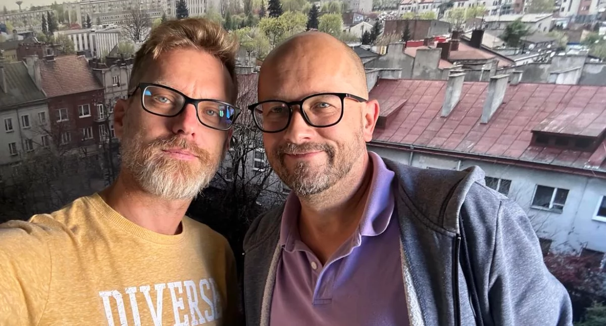 Na zdjęciu Janusz Kucharski i Andrzej Andrysiak, prowadzący podcast Redakcyjne Kolegium Wyborcze