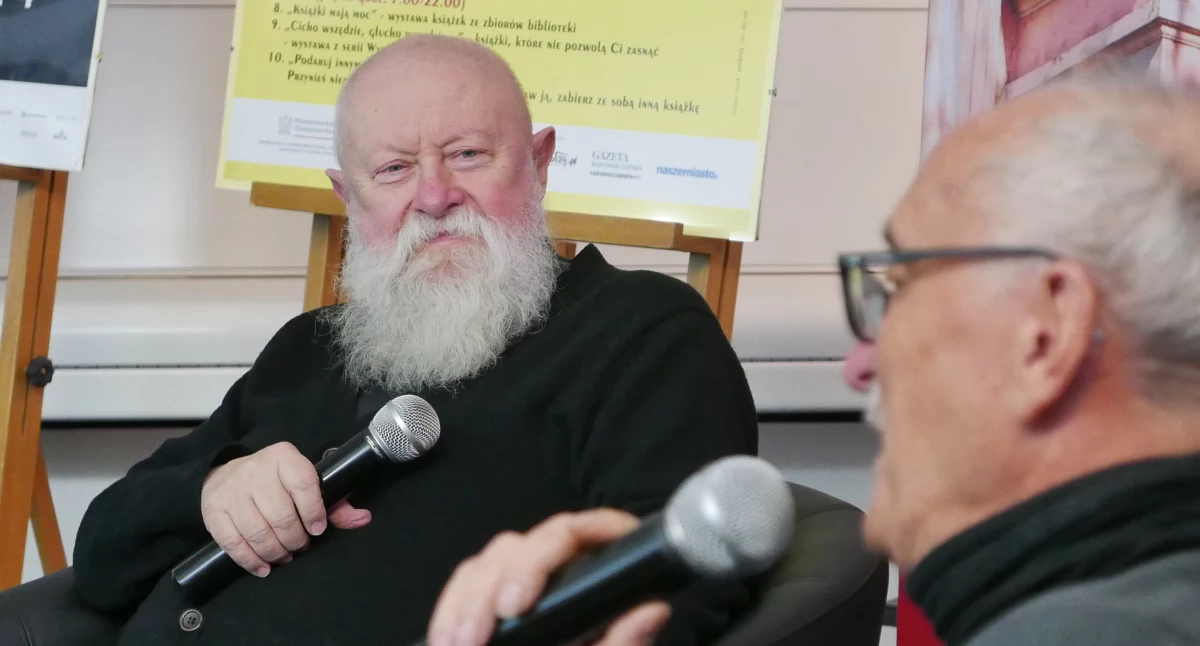 Na zdjęciu Jerzy Bralczyk i Michał Ogórek