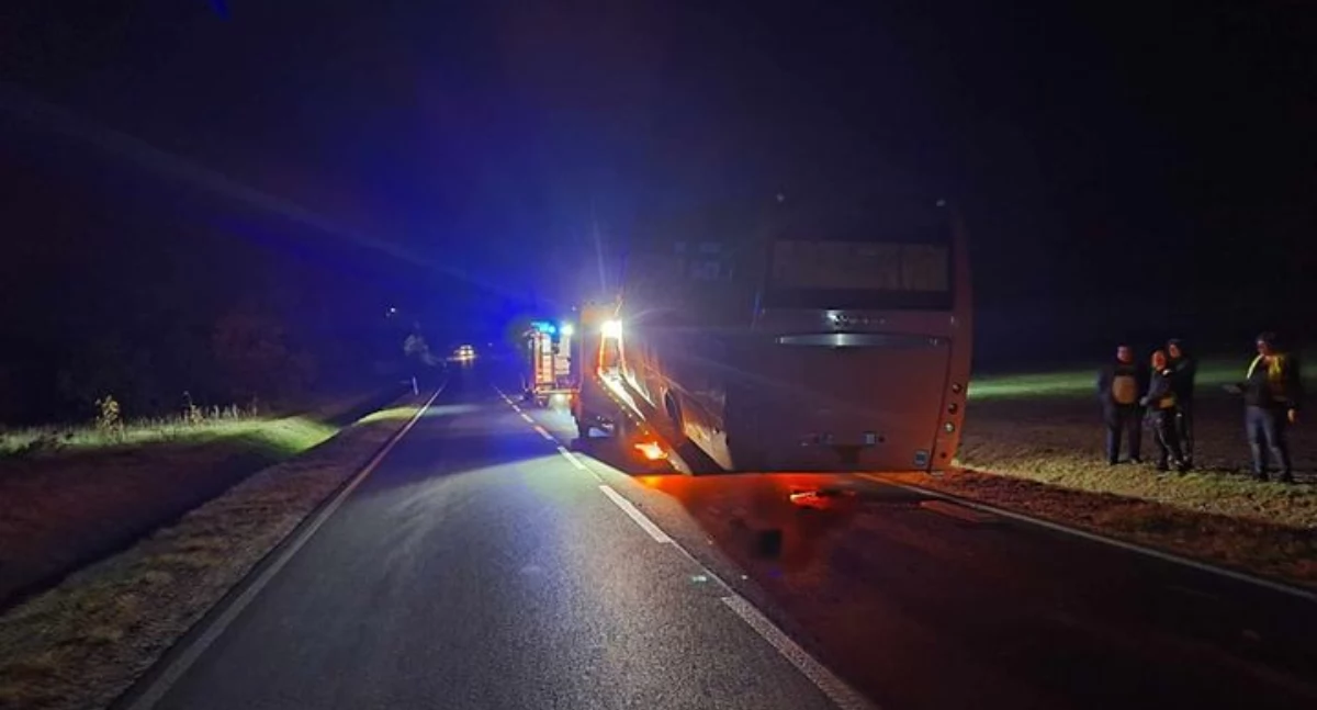 Na zdjęciu: Miejsce kolizji, fot. Facebook/OSP Kamieńsk