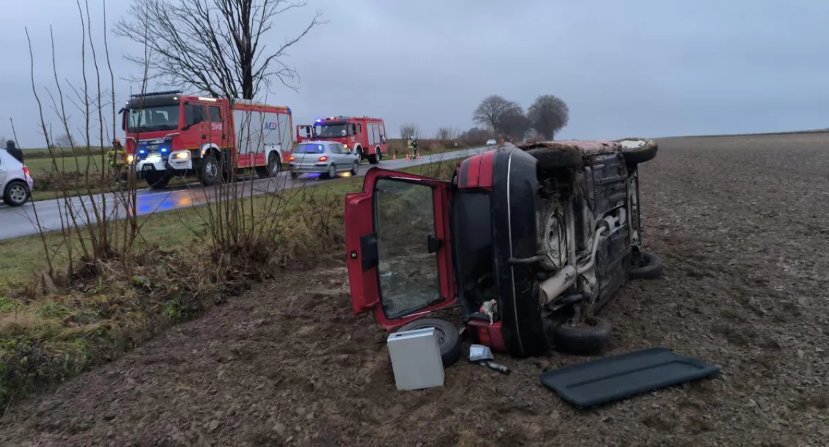 Na zdjęciu: Wypadek w Orzechówku, fot. KPP Radomsko
