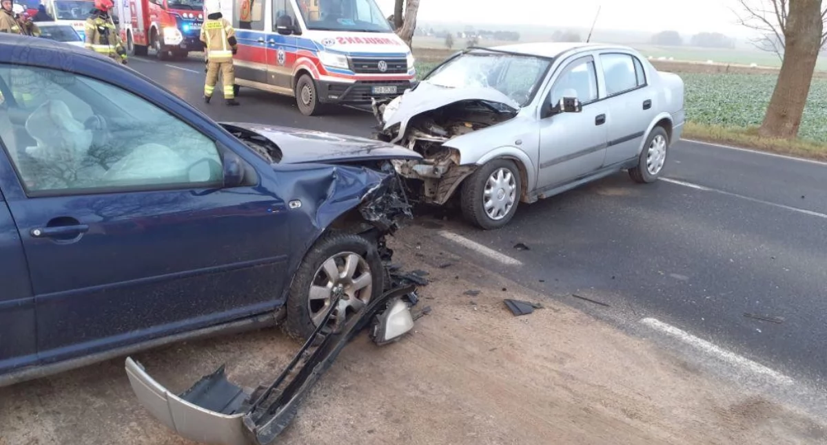 Na zdjęciu: Wypadek w miejscowości Zakrzew, fot. KP PSP Radomsko
