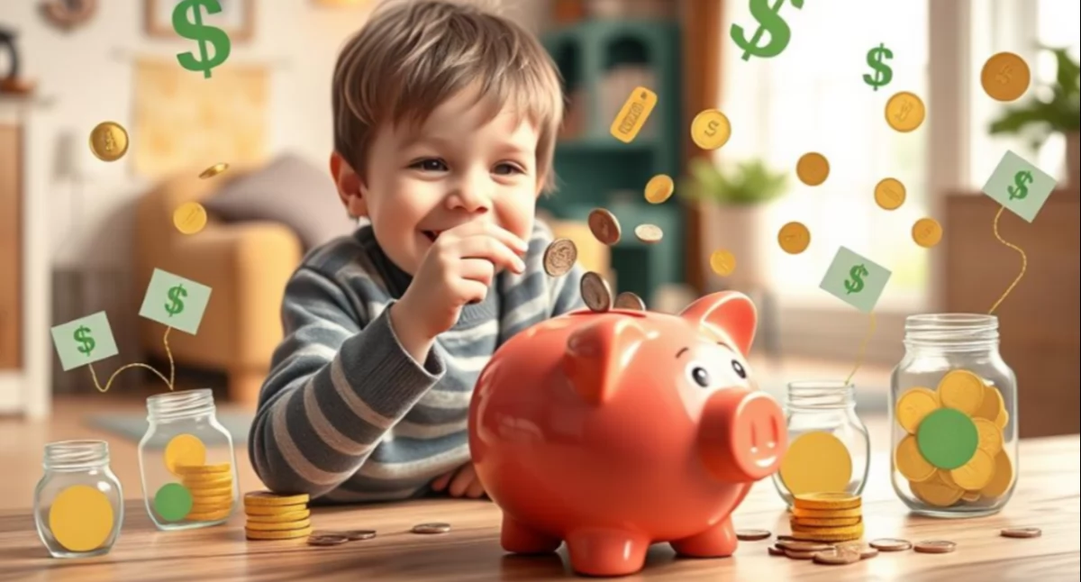 Edukacja, uczyć dzieci oszczędzania porady finansowe - zdjęcie, fotografia