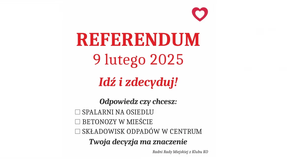 Na zdjęciu plakat informacyjny radnych PO