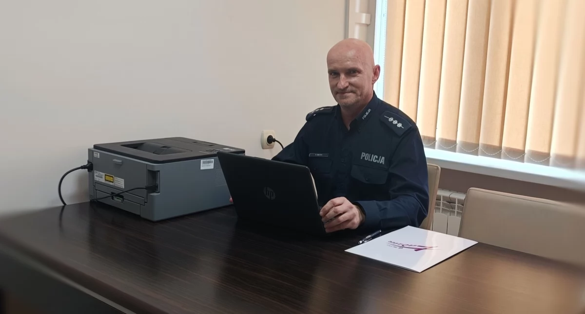 Na zdjęciu: Starszy aspirant Robert Smutek, fot. KPP Radomsko