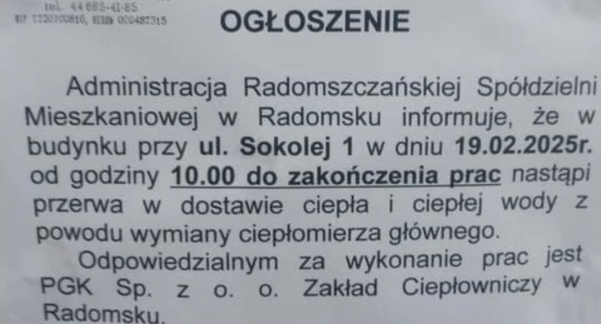 Na zdjęciu: Ogłoszenie, które pojawiło się w bloku