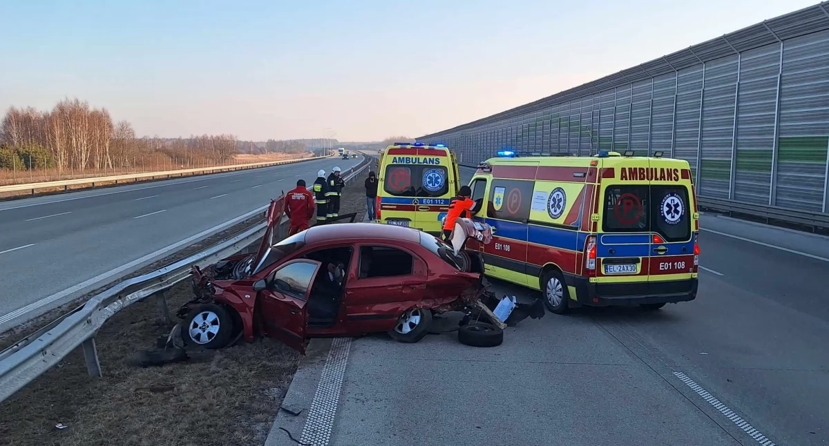 Na zdjęciu: Miejsce kolizji, fot. KP PSP Radomsko