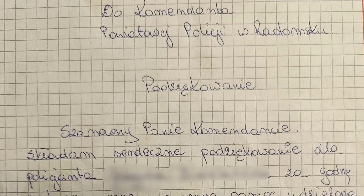 Na zdjęciu: Pracownicy przysłali list, fot. Facebook/KPP Radomsko