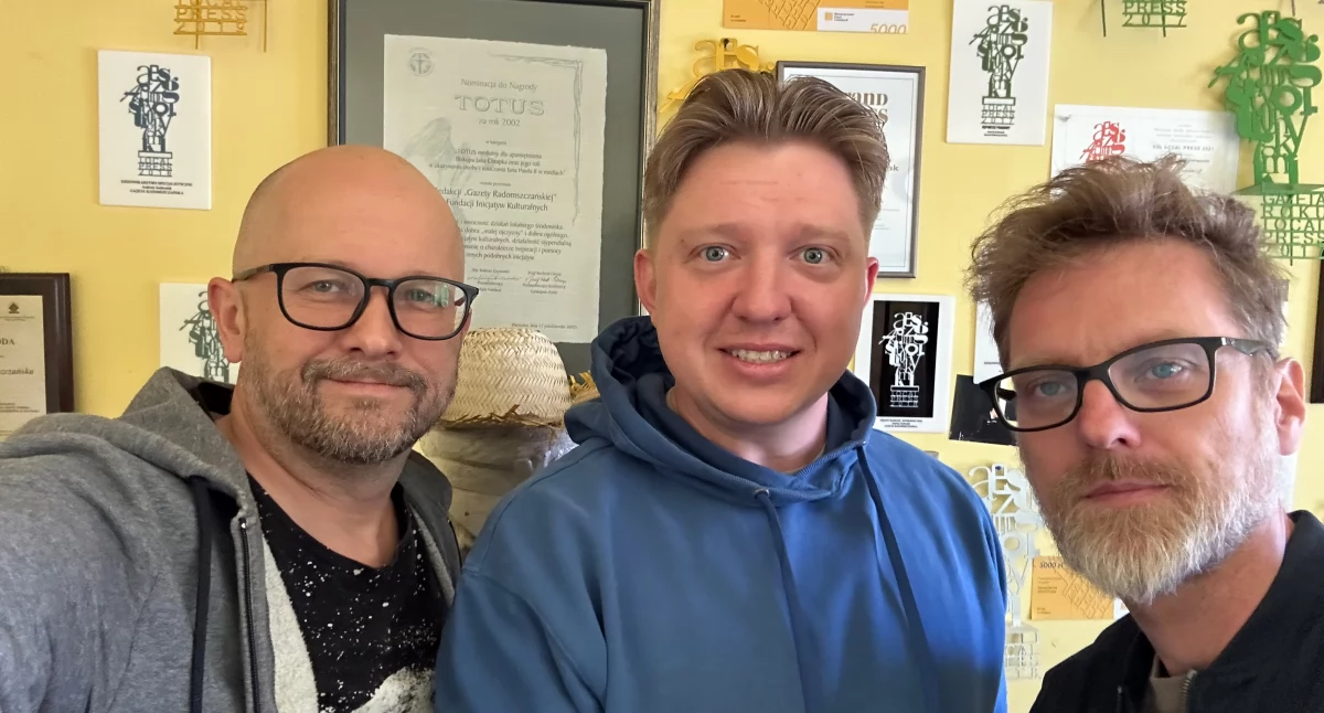Na zdjęciu Andrzej Andrysiak, Paweł Aulich i Janusz Kucharski