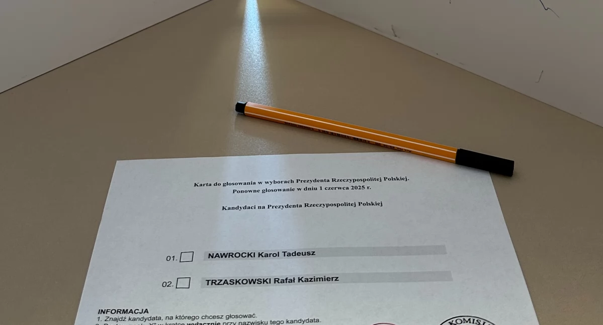 Na zdjęciu: karta wyborcza podczas drugiej turze wyborów