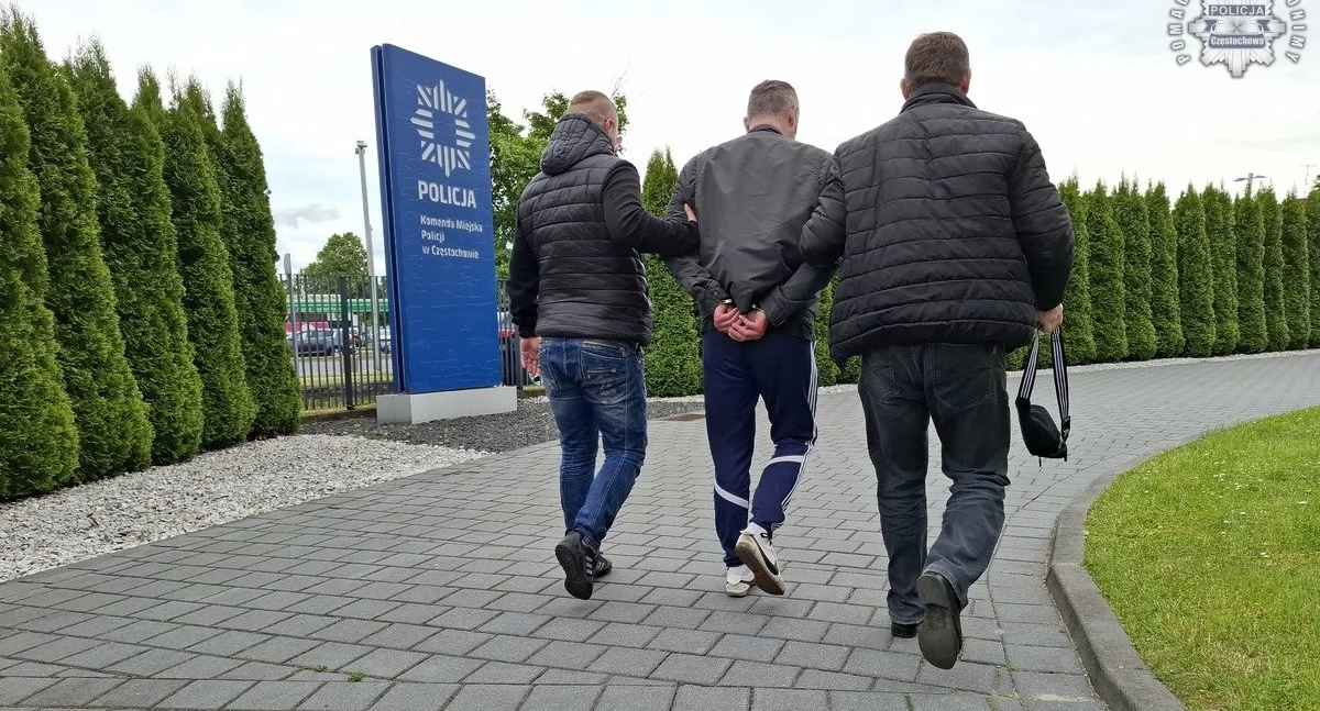 Na zdjęciu: Mężczyzna trafił do aresztu, fot. KMP Częstochowa