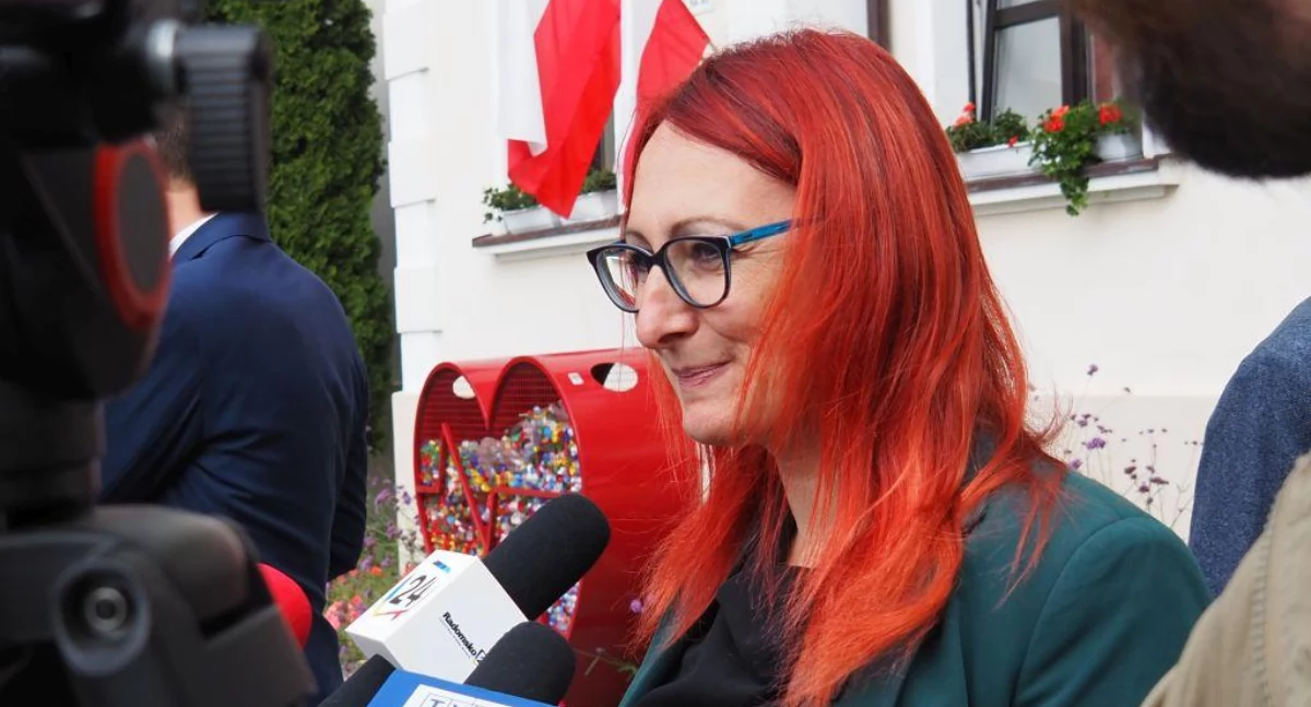 Na zdjęciu: Anna Wędzonka podczas jubileuszu 90-lecia szkoły rolniczej, październik 2023