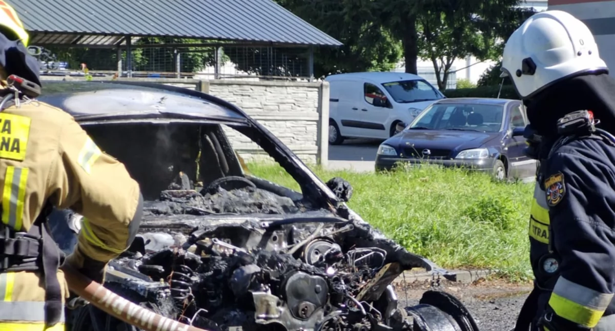 Na zdjęciu: Ogień pojawił się w komorze silnika, fot, nadesłane