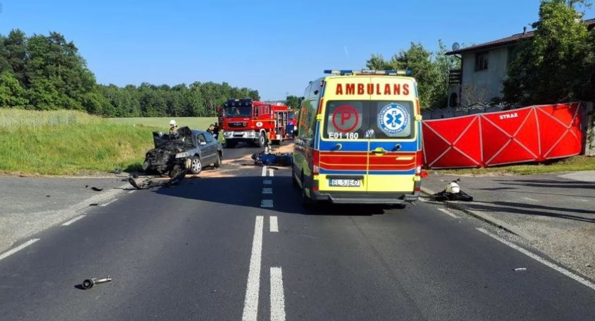 Na zdjęciu: Zginął 22-latek, fot. KP PSP Radomsko