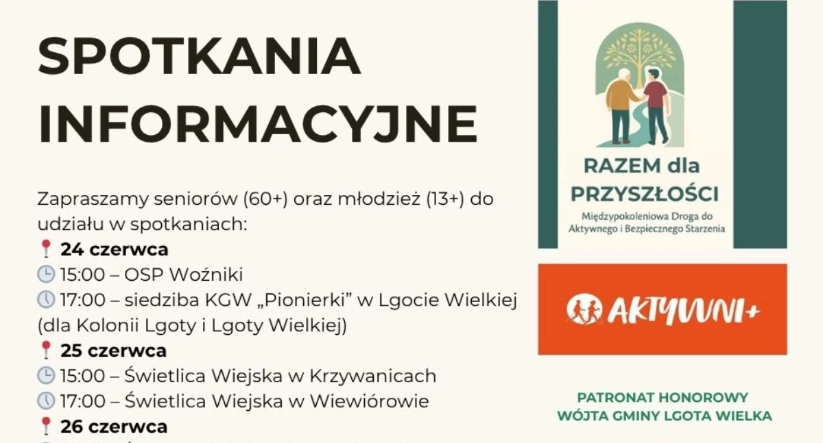 Na zdjęciu: plakat promujący spotkania informacyjne w gminie Lgota Wielka