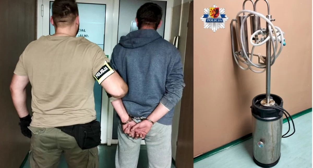 Na zdjęciu: Zatrzymany przez policję mieszkaniec Radomska, fot. KPP Radomsko