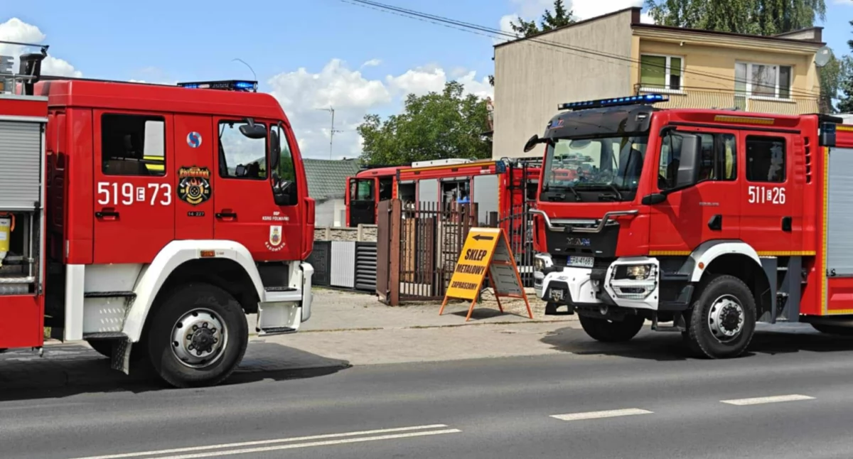 Na zdjęciu: Interwencja straży pożarnej przy ul. Krakowskiej