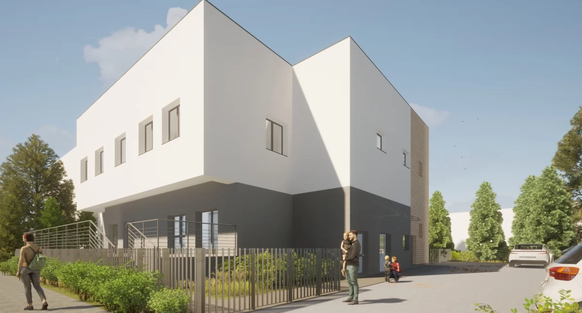 Na zdjęciu: wizualizacja budynku, który znajduje się w centrum Dobryszyc, a który już w przyszłym roku ma pełnić funkcję klubiku dziecięcego, fot. Gmina Dobryszyce