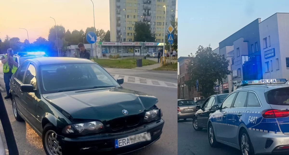 Na zdjęciu: do zderzenia samochodów doszło w poniedziałek wieczorem przy ul. Piastowskiej w Radomsku