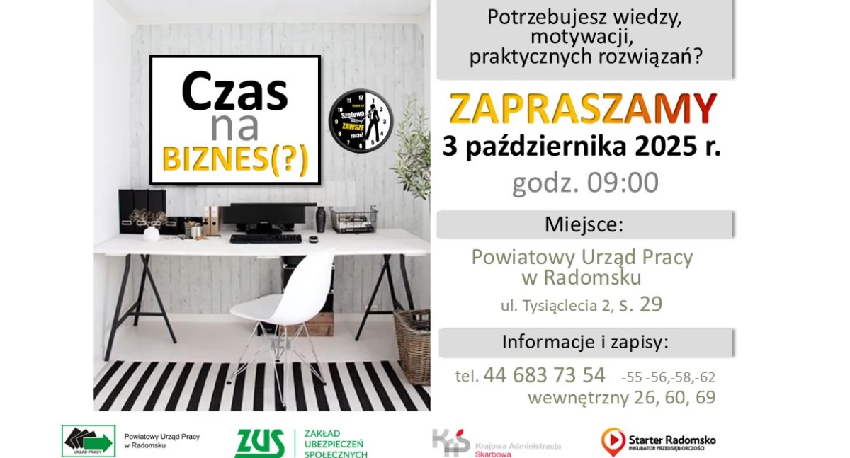 Na zdjęciu: Plakat informacyjny, fot. Facebook/PUP Radomsko