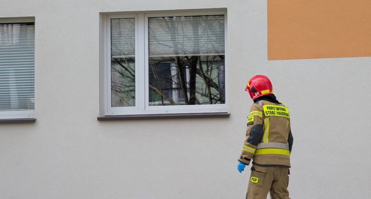 Na zdjęciu: Strażacy weszli do środka przez uchylone okno, fot. ilustracyjne