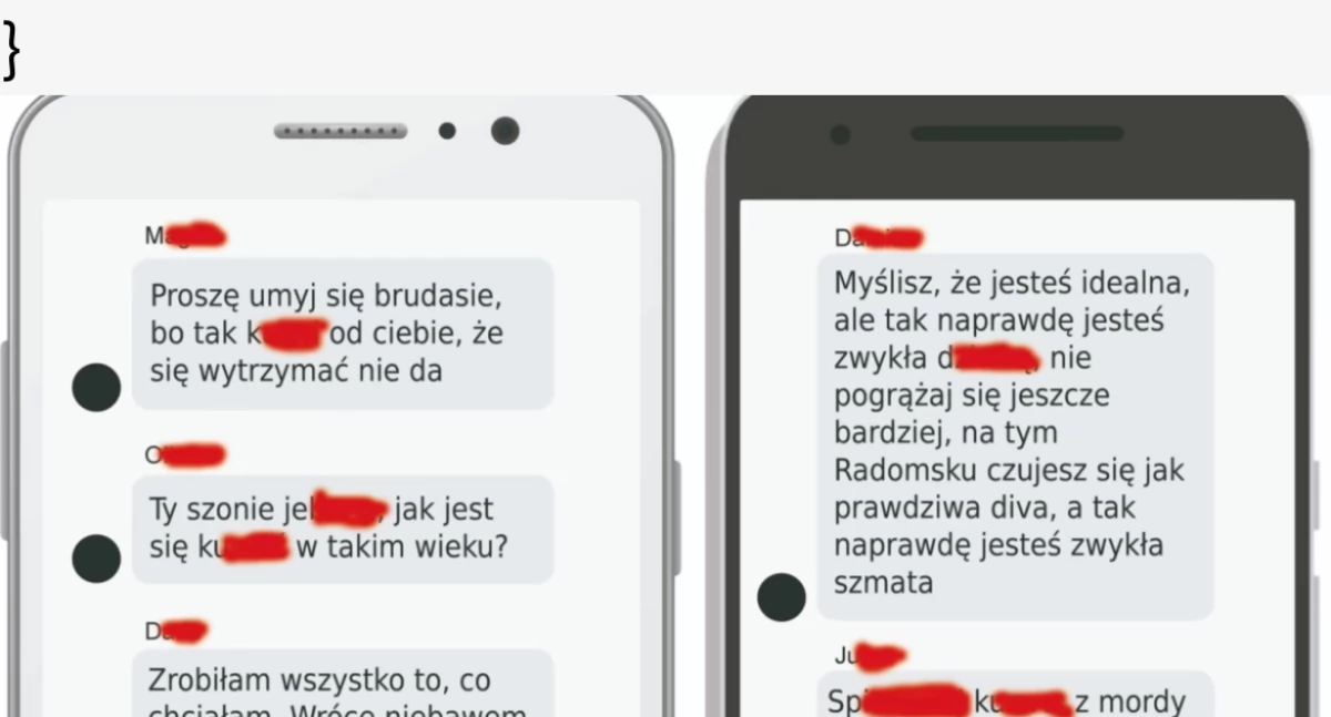 Na zdjęciu wiadomości przesyłane przez nastolatków 