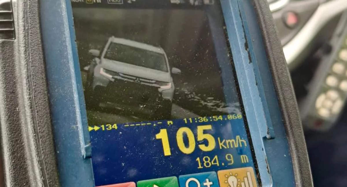 Na zdjęciu: Fotoradar pokazał 105 km/h, fot. KPP Radomsko