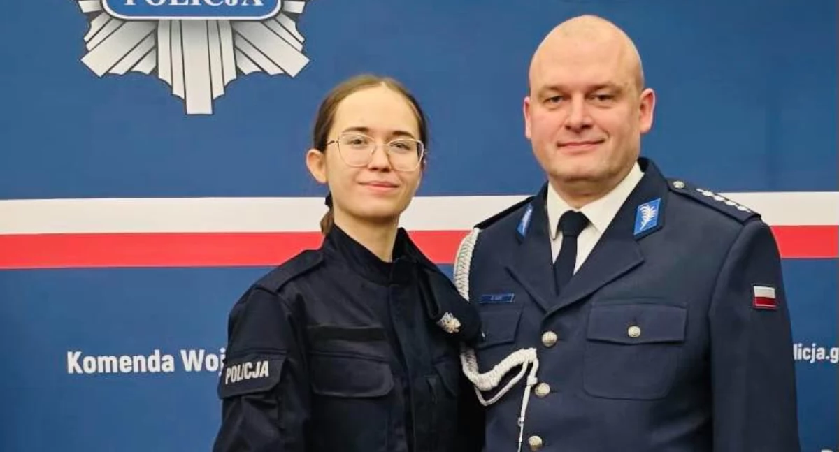 Na zdjęciu: Post. Anna Raczyńska i asp. Wiesław Kuc, fot. Facebook/KPP Radomsko