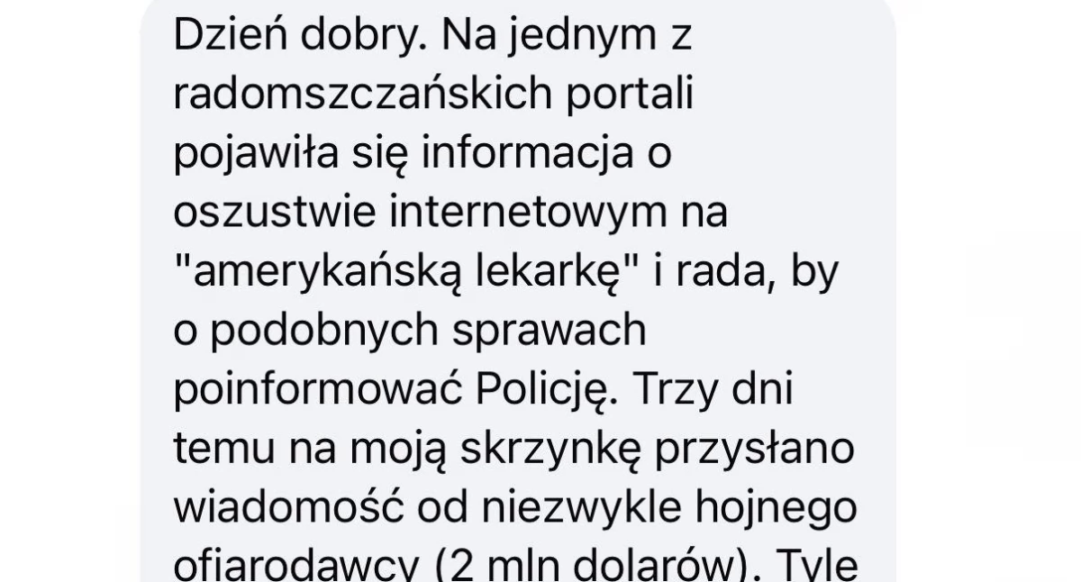 Na zdjęciu: Kobieta poinformowała policję, fot. KPP Radomsko