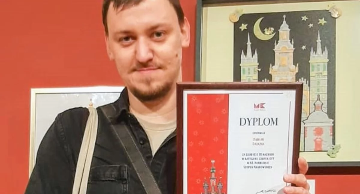 Na zdjęciu: Pan Damian zajął III miejsce