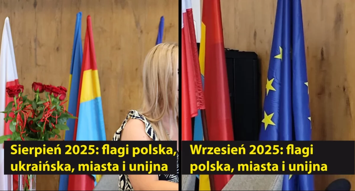 Na zdjęciu: Ukraińska flaga nie wróciła na salę obrad