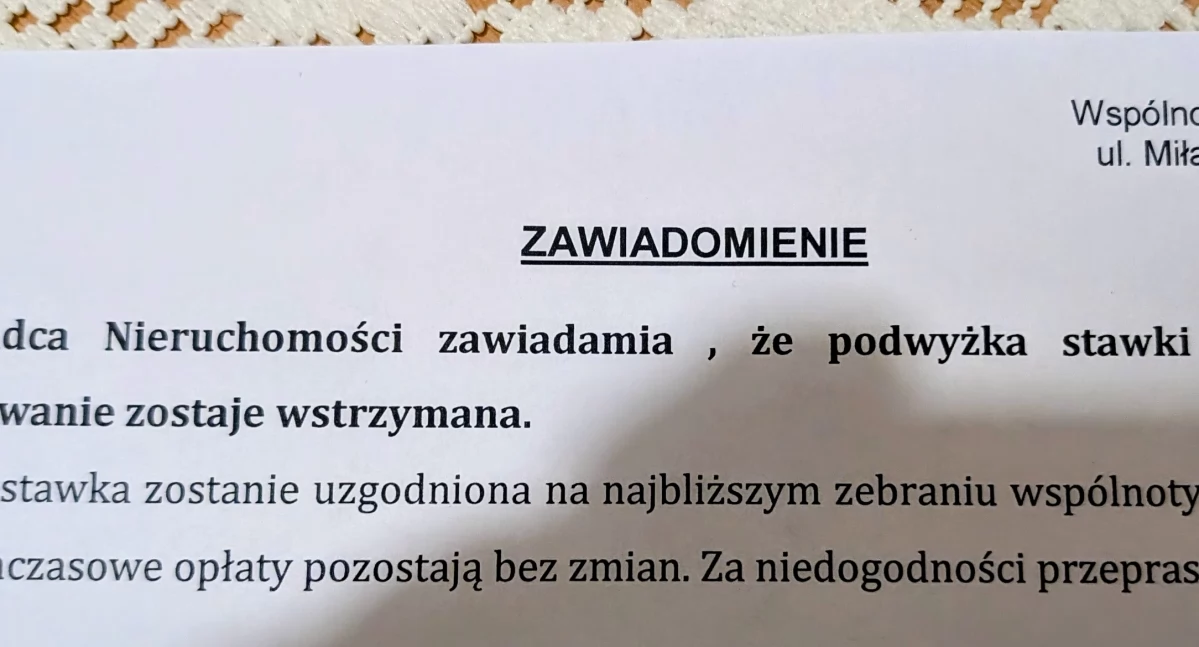 Na zdjęciu: Wspólnota przy Miłej na razie wycofała się z podwyżki