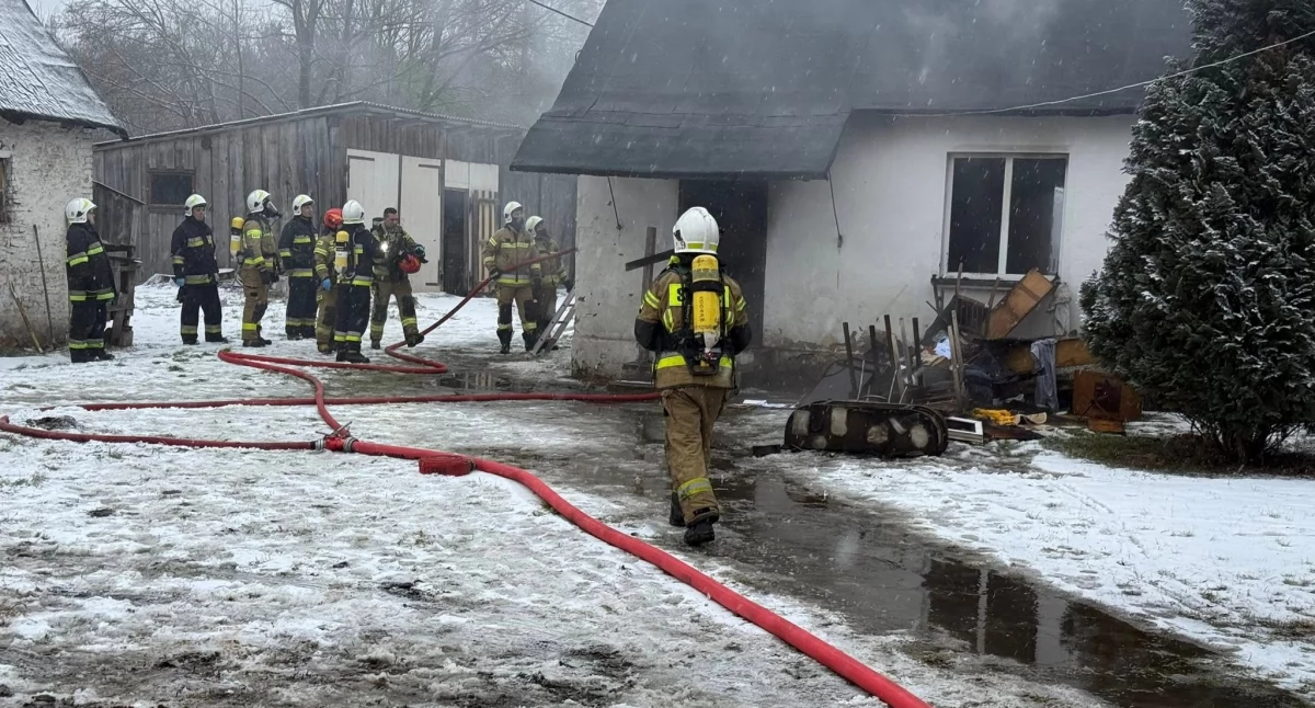 Na zdjęciu pożar w miejscowości Gembartówka