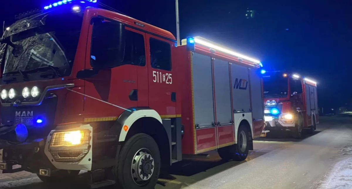 Na zdjęciu wóz straży pożarnej