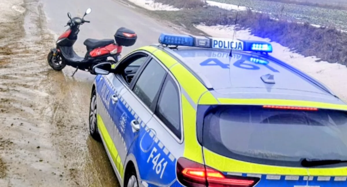 Na zdjęciu: Policja zatrzymała pijanego motorowerzystę, fot. KPP Radomsko