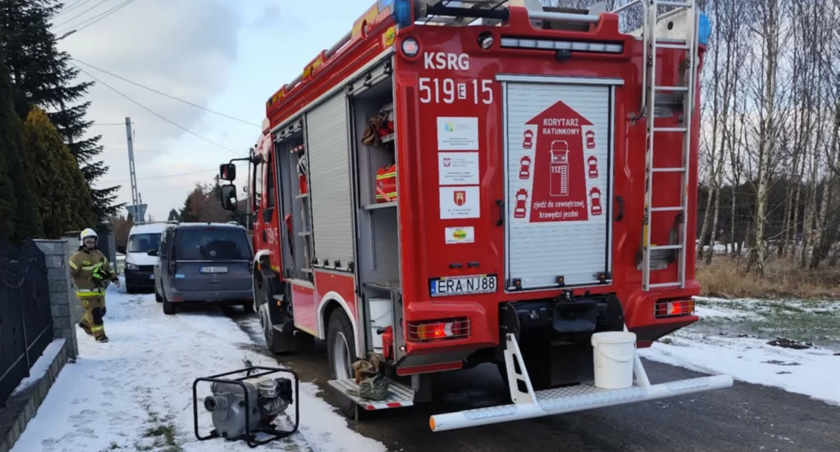 Na zdjęciu akcja strażaków, fot. FB/OSPDobryszyce