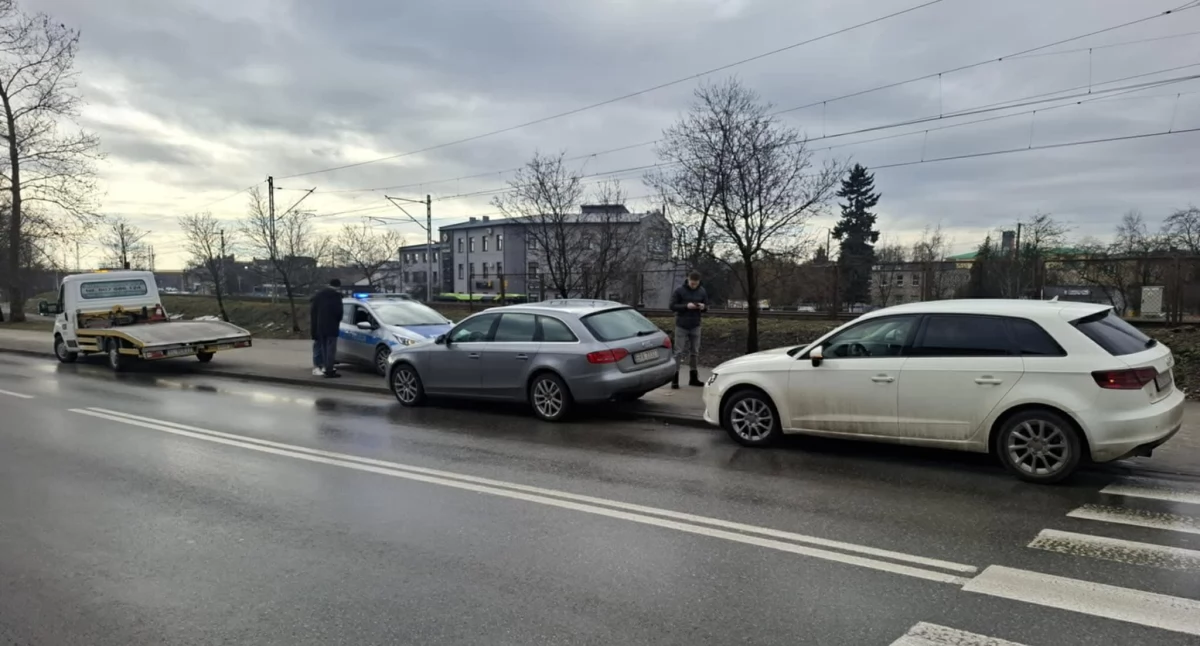 Na zdjęciu: Na Reymonta doszło do kolizji
