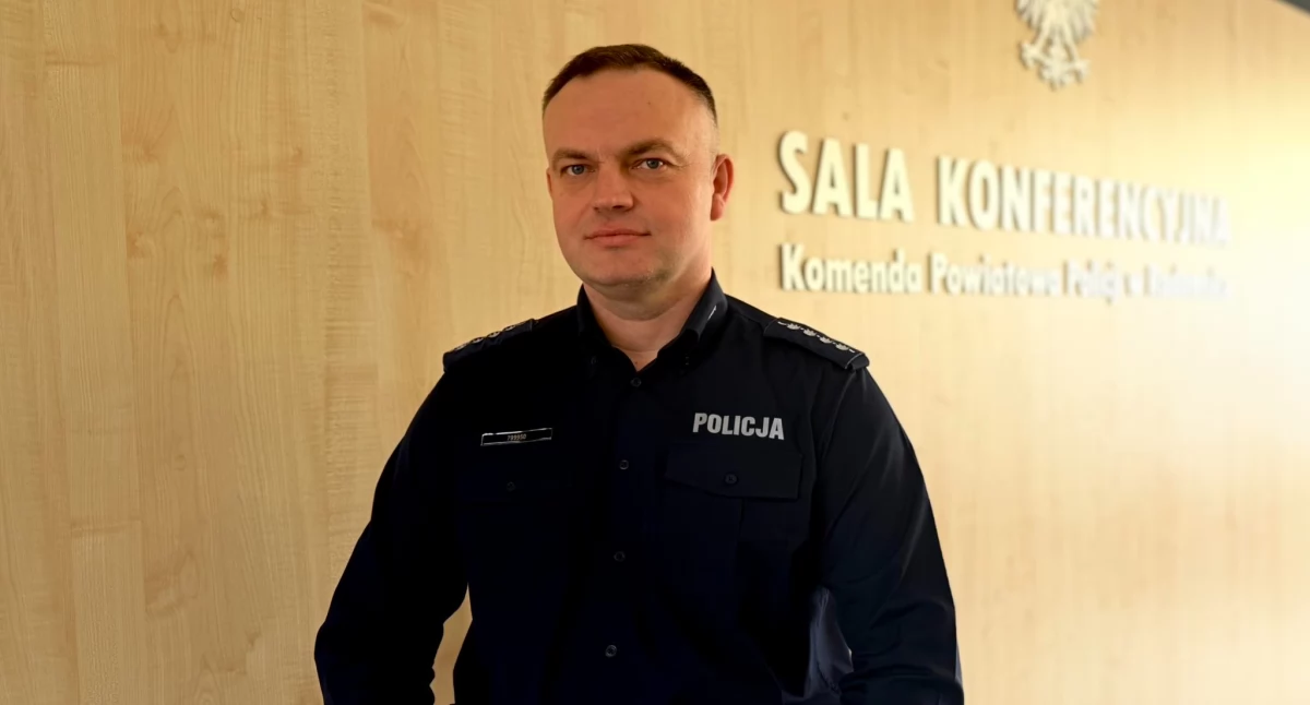 Na zdjęciu: Aspirant sztabowy Mariusz Chrostowski, fot. KPP Radomsko