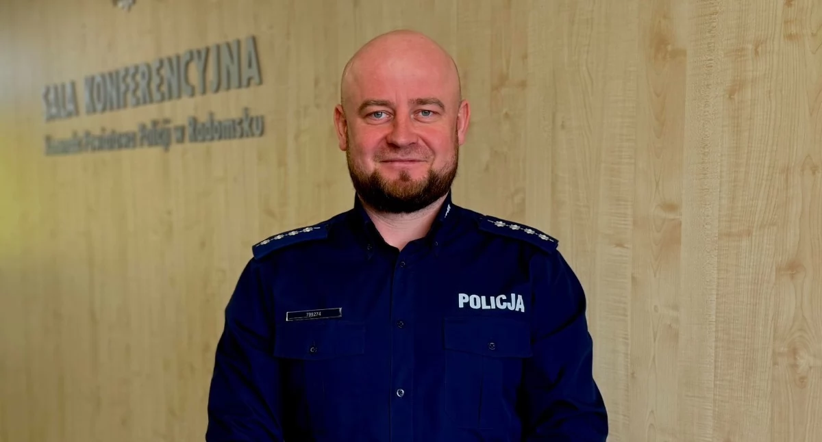 Na zdjęciu: Aspirant Michał Łatacz, fot. KPP Radomsko