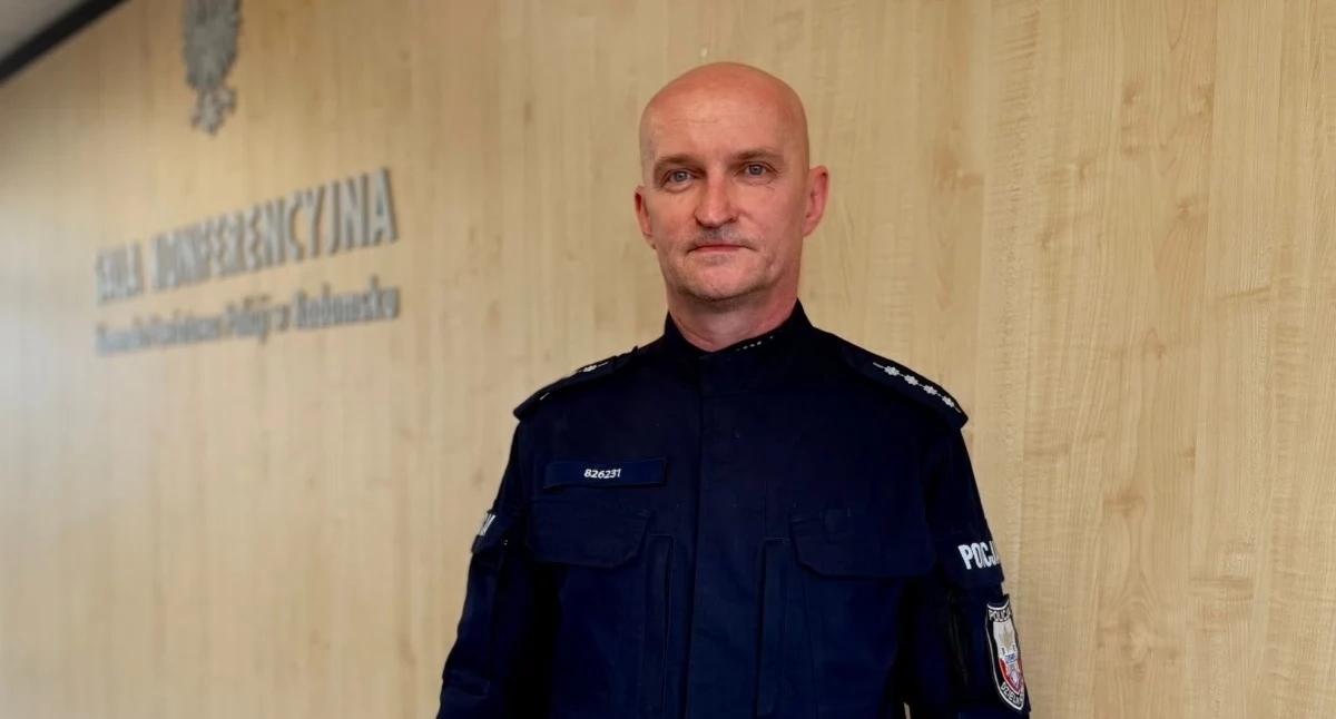Na zdjęciu: Aspirant sztabowy Robert Smutek, fot. KPP Radomsko
