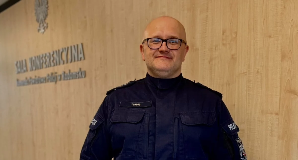 Na zdjęciu: Aspirant sztabowy Kamil Kucner, fot. KPP Radomsko