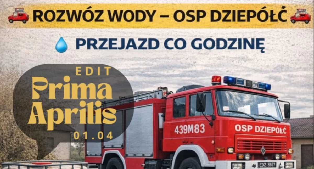 Na zdjęciu: Plakat zamieszczony przez strażaków z Dziepółci, fot. Facebook/OSP DziepółćNie 