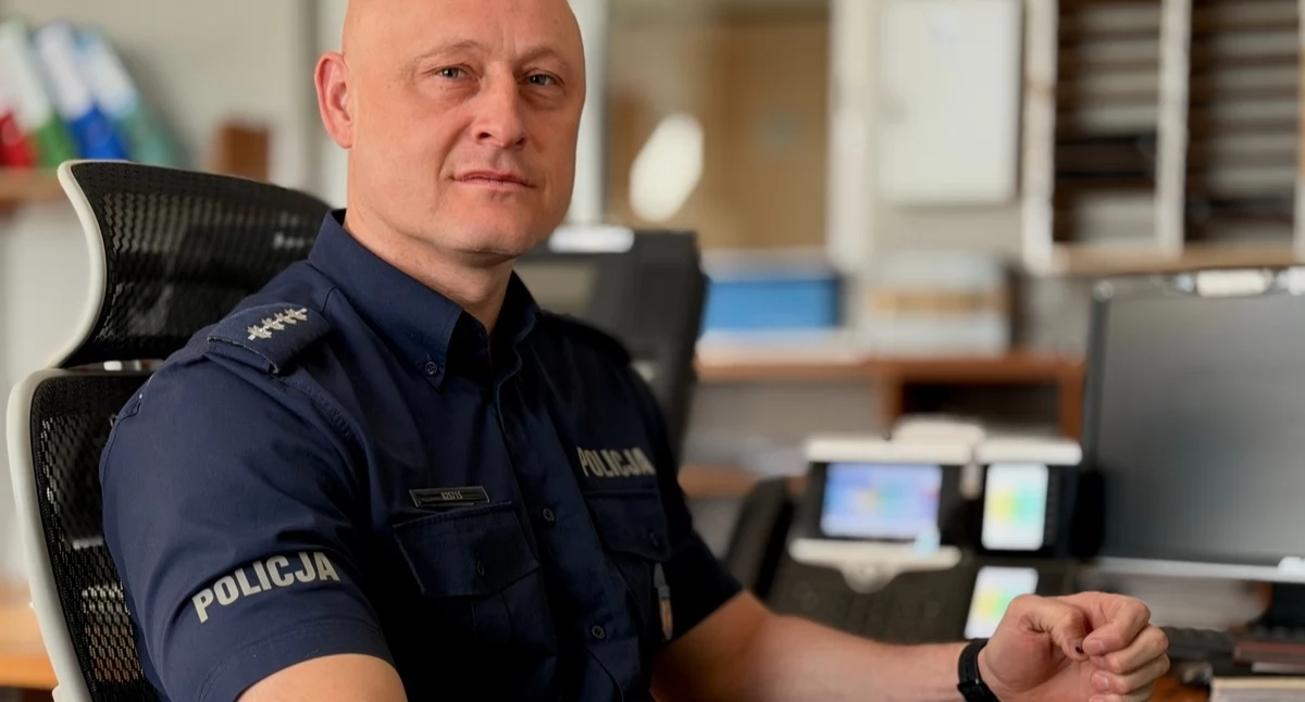 Na zdjęciu: Aspirant Paweł Kubasiak, fot. KPP Radomsko